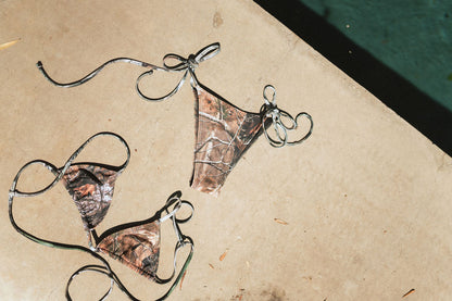 THE KETCH BIKINI TOP IN CAMO